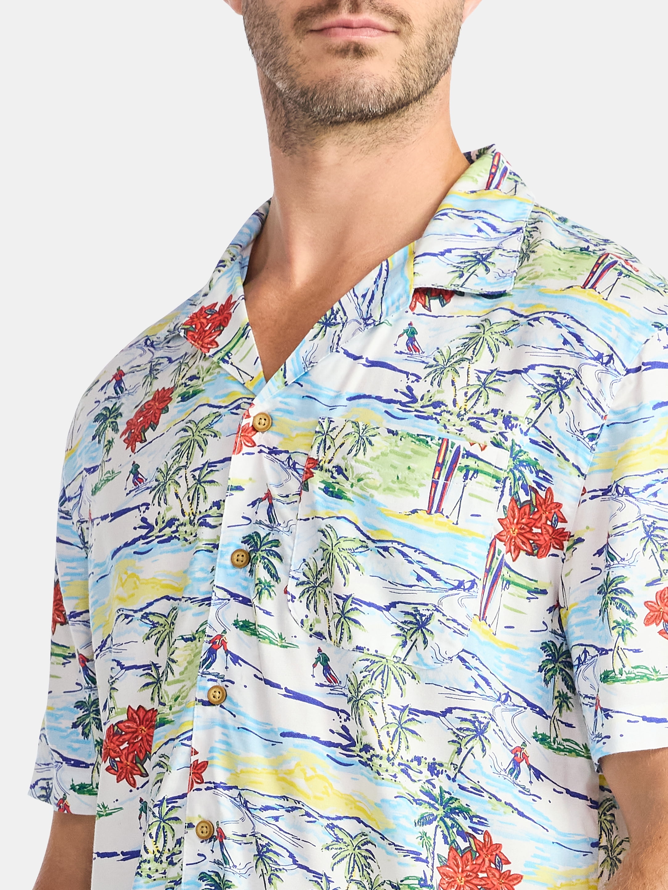 George Men's and Big Men's Holiday Camp Shirt, Sizes S-3XL
