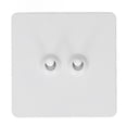 thumbnail image 1 of Interrupteur Mural en Acier Inoxydable avec Base Isolée en PC, Design à Double Pôle, AC250V, Finition Blanche Moderne pour Décoration Maison et Bureau, 1 of 6