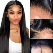 13x4 Lace Front Human Hair Wigs HD Lace Front Human Hair Wigs Brazilian Hair Wig Pre Plucked With Baby Hair 150% Density Straight Human Hair Wigs for Black Women 22 inch Natural Color