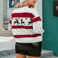 thumbnail image 5 of Women Christmas Knit Sweater Elk Pattern Long Sleeve Pullovers Fall Winter Crew Neck Jumpers S, 5 of 5