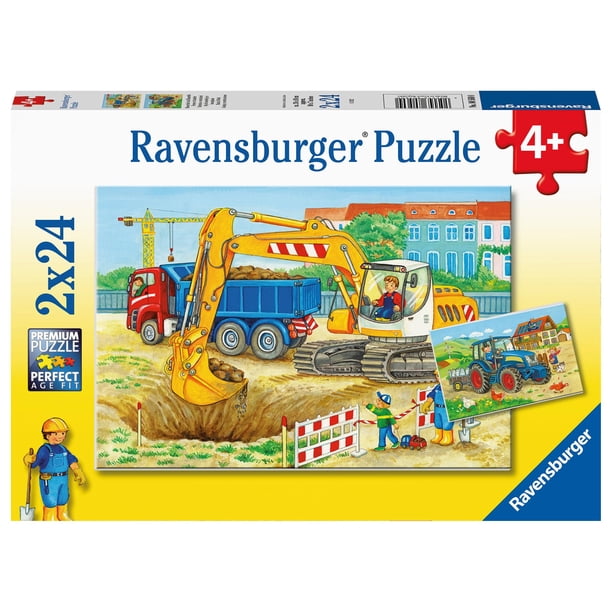 Rompecabezas Ravensburger Farm and Construction, 24 piezas, paquete de 2