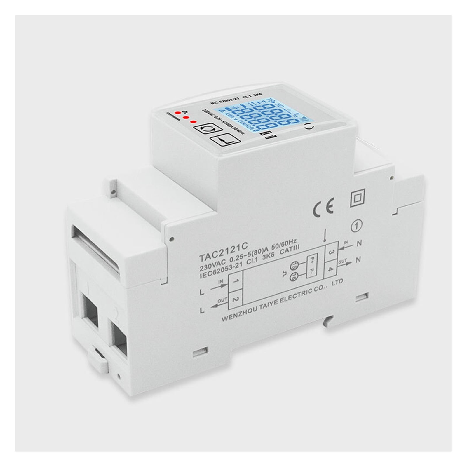 Tuya Smart Power Consumption Switch Energy Monitoring Meter 230V 80A Din Rail Remote Control LCD One Pulse Output ,Safe and Easy