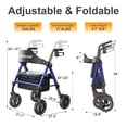 thumbnail image 5 of Andadores HOMLAND para personas mayores con asiento, andador plegable con ruedas, marco de aluminio reforzado, ruedas grandes de goma de 20 cm para todo terreno, andador ligero con ruedas y altura aju, 5 of 5