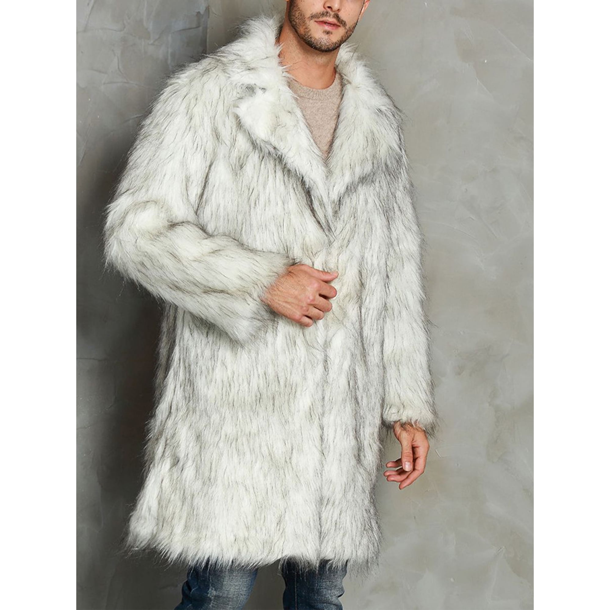 Long sleeve lapel fur coats online