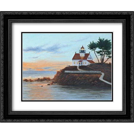 Pt Lighthouse - Battery Pt. Lighthouse 2x Matted 24x20 Black Ornate Framed Art Print by Peterson, Julie