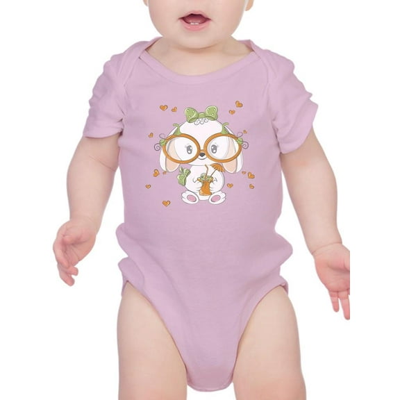Cute Baby Bunny W Glasses Bodysuit Infant -Image by Shutterstock,  18 Months