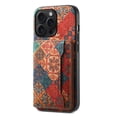 thumbnail image 3 of for Samsung A14 Cork Wood Phone Case, Retro Floral Colorful Flower Printing Magnetic Folio Flip ID/Credit Card Holder Slot Back Cover Bag, Kickstand Support, 3 of 7