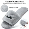 thumbnail image 3 of Ecetana Spooky Slides Halloween Slippers Soft Plush Cozy Open Toe Indoor Outdoor Fuzzy Slippers Gifts For Girls Women, 3 of 7