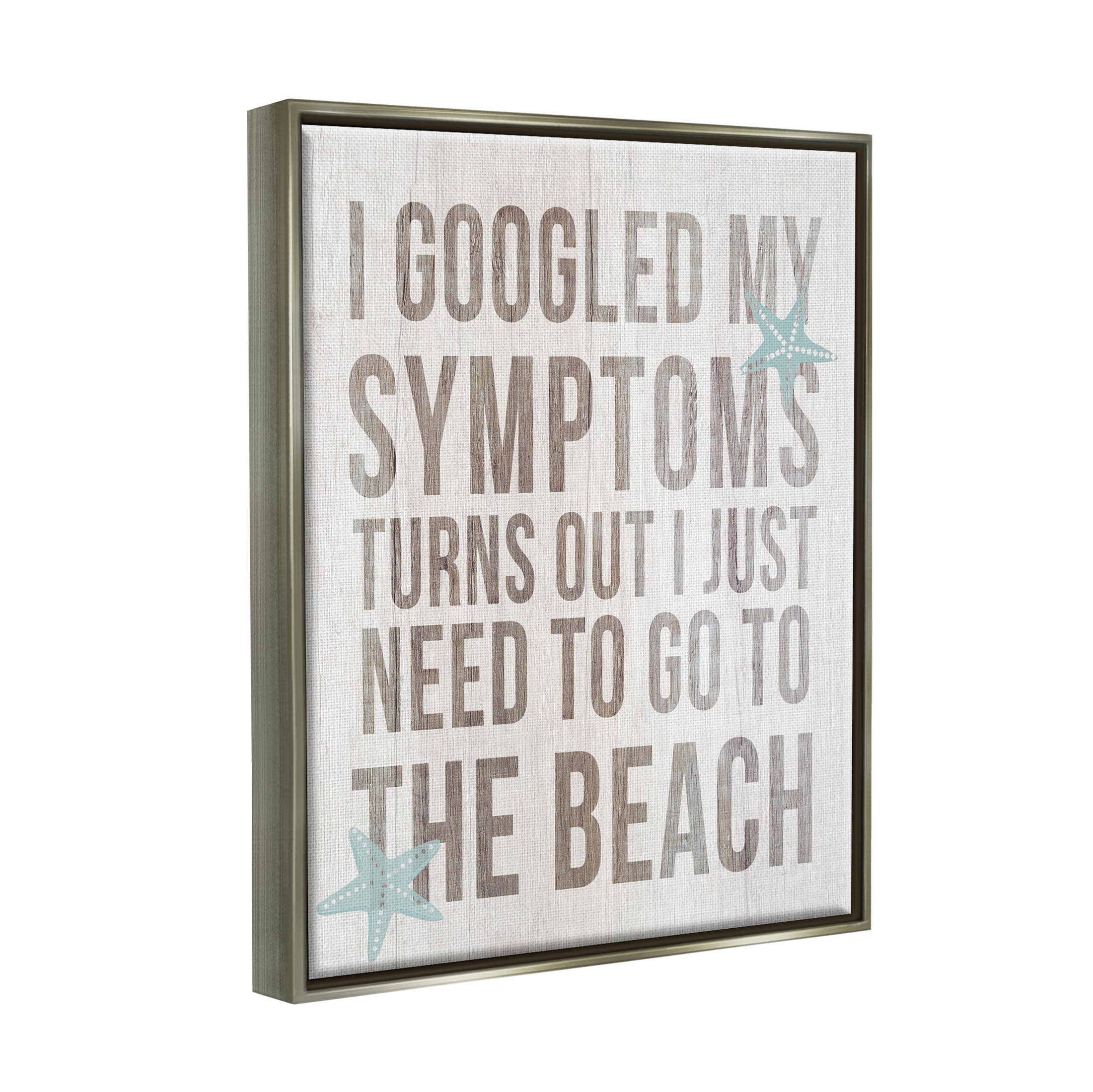 Stupell Industries Need to Go Beach Phrase Graphic Art Luster Gray Floating Framed Canvas Print Wall Art, Design by Lil' Rue
