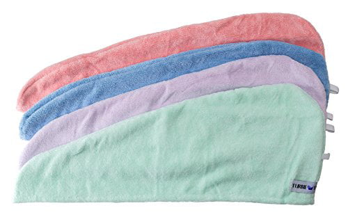 Turbie Twist Microfiber Hair Towel Wrap For Women And Men Pack Quick Dry  Turban For Drying Curly, Long Thick Hair (Pink, Purple, Blue, Aqua) |  