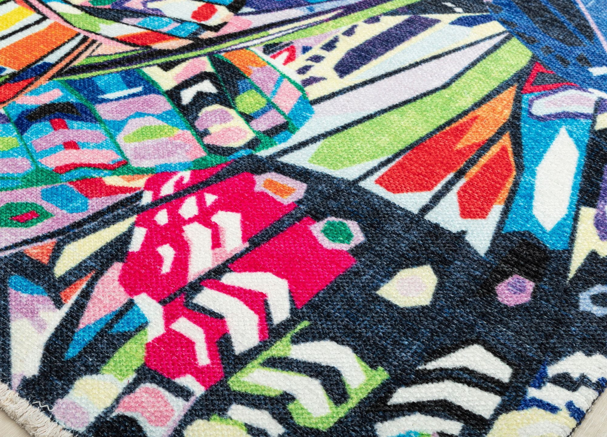 Elizabeth Sutton MI30A Chasing Rainbows Abstract Modern Multicolor Area Rug, 7'10"X10'0"