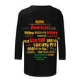 thumbnail image 5 of ibuvkizy Black History Month Shirts for Women 3/4 Length Sleeve Tops,Ladies' Black Month Fashion Printed Round Neck 3/4 Sleeve T-shirt Loose Top,S, 5 of 5