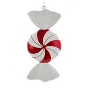 Kurt Adler Large Plastic Christmas Tree Ornament, Red/White Peppermint Candy 12"