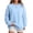 Light Blue #048, variant on Women's Oversized Crewneck Sweatshirt with Drop Shoulders and Ribbed Cuffs Heather Grey Casual Top, S-2XL