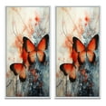 thumbnail image 2 of Designart "Orange Teal Butterfly Euphony Of Wings" Butterfly Framed Wall Art Set Of 2 - Orange Animals Frame Gallery Set For Office Decor, 2 of 7