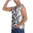 thumbnail image 3 of Balery Monochrome Botanical Illustration Camisetas sin mangas para hombre, absorbe la humedad y protege contra el mal olor.-Medium, 3 of 7