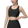 thumbnail image 2 of iHPH7 Sports Bras for Women Criss-cross Back Padded Strappy High Impact Sports Bras for Women No Underwire Black L, 2 of 4