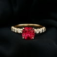 thumbnail image 3 of Rosec Jewels Lab Grown Ruby Engagement Ring (8 mm Cushion Cut, AAAA Grade Certified) - Ruby Diamond Ring - with Jewelry Box, 18K Yellow Gold, US 12.00, 3 of 8