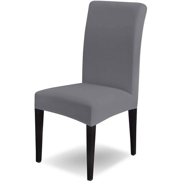 Chair Covers Set of 4, Chair Covers Stretch Gray Elastic Chair Cover Stretch Removable Washable Chair Cover Durable Universal for Dining Room, Hotel, Banquet, Wedding, Party Decoration