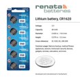 thumbnail image 2 of Renata CR1620 3V Lithium Coin Cell Batteries (25 Count), 2 of 6
