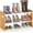 Natural Bamboo, variant on Expandable-2-Tier-Shoe-Rack-for-Closet With Adjustable Height, and Metal Combination Shoe Shelf Organizer with Handles, Space-Saving Shoes Holder Stand Storage for Entryway, Entrance, Garage