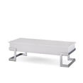 thumbnail image 1 of Bowery Hill Table Basse à Plateau Relevable en Blanc et Chrome, 1 of 6