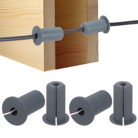 Uxcell 4-Pack Cable Routing Kit, 3/4 Inch Wall Hole Silicone Feed Through Wall Grommet Cover Bushing for Ethernet Cable Grey