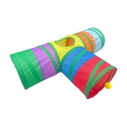 OAVQHLG3B Cat Toys,Cat Tunnel Tube for Indoor Cats,3 Way Tunnels Extensible Collapsible Cat Play Tent Interactive Toy Maze Cat House with Bells,Pet Tube Toys for Kitty, Rabbit Small Animal