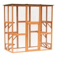 thumbnail image 1 of PawHut Large Wooden Outdoor Cat Enclosure Cage Orange, 1 of 10