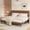 Dark Brown, variant on Frostbloom Full Size Faux Leather Platform Bed Frame with Adjustable Headboard, Dark Brown