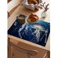 thumbnail image 3 of Placemat Ocean Jellyfish Placemats for Dining Table Watercolors Blue Washable Table Mats for Party Kitchen Dining Decoration, 3 of 7