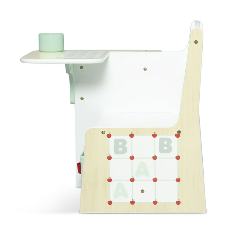 Delta Children ABC Alphabet Chair Desk with Storage Bin, Natural