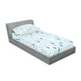 thumbnail image 2 of Ambesonne Blue Fitted Sheet & Pillow Sham Set, Raindrops White Navy, Twin, Pale Blue, 2 of 2