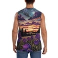thumbnail image 4 of Fotbe Starry Night Purple Irises Men's Camiseta sin Mangas Estampada para Hombres, Playera Casual para Gimnasio, Entrenamiento, Playa-X-Large, 4 of 7