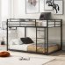 thumbnail image 1 of Full Over Full Metal Bunk Bed with Built-In Ladder & Full-Length Guardrails, Modern Sturdy Bed Frame, Easy Assembly, 1 of 10
