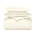 thumbnail image 2 of Superior Cotton Blend 600 Thread Count Duvet Cover Set, Twin, Ivory, 2 of 6