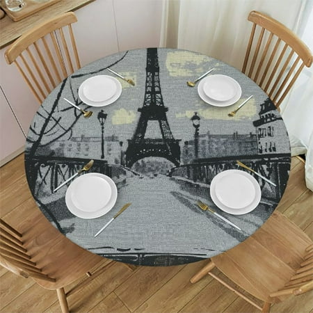

Palnkart Celia Fiennes Round Table Cover Stain Resistant Washable Indoor Outdoor Tablecloth Kitchen Dining Wedding Parties 100% Polyester Fiber 31-35