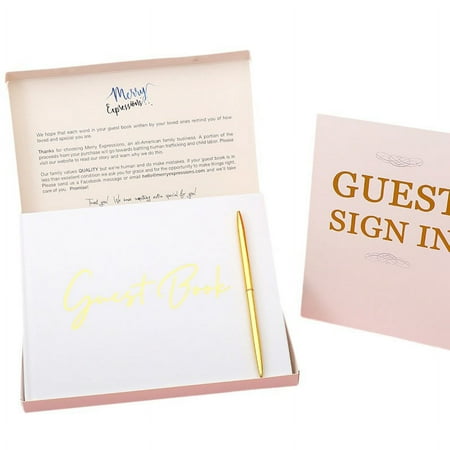 

Wedding Guest Book Alternative With Pen Wedding Reception For Guests To Sign In White Guestbook For Party Memorial Anniversary Birthday 1ML