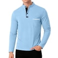 thumbnail image 2 of Fabrcox Mens Long Sleeve Polo Shirts Lapel Button Up Mens Henley Shirts Summer Running Sports Golf Shirts with Pocket, 2 of 5