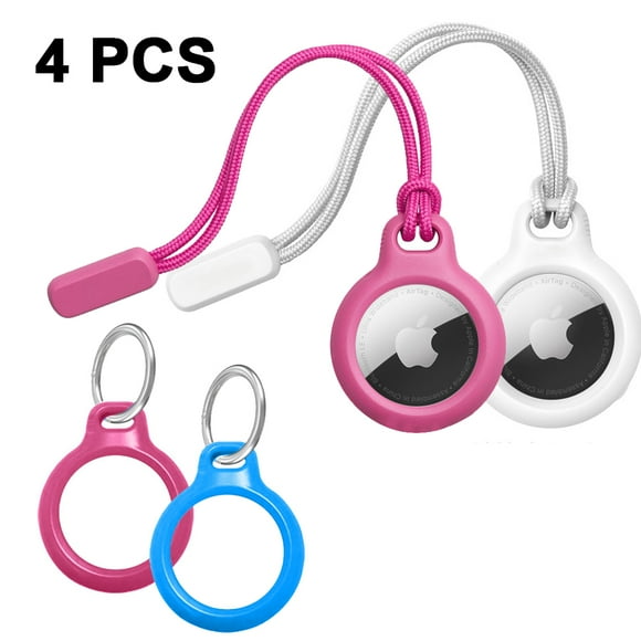 4 Packs AirTag Case Key Ring, Keychain Holder for AirTags Items Keys Backpacks, Air Tag Accessories
