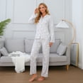 thumbnail image 5 of Richie House Women's Knit Flannel Printed Pajama Set with Pants S-XXXL RHW2843-C-S, 5 of 7