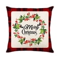 thumbnail image 2 of PiGOGI Christmas theme Pillow Covers Festive Throw Pillow Cases Xmas Decorative Cushion Covers Soft Washable for Sofa Bedroom Polyester, 2 of 7