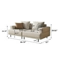thumbnail image 2 of gaoyangjiaju Cream Fabric Sectional Sofa – Contemporary Upholstered Couch with Metal Legs for Living Room (66.1inch-2Seats), 2 of 6
