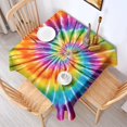 thumbnail image 2 of Colorful Rainbow Tie Dye Spiral Pattern Square Tablecloth,Waterproof Square Table Cover,Wipeable Spillproof Washable Table Cover for Home Kitchen Party Decor 42"X42"(107x107cm), 2 of 6