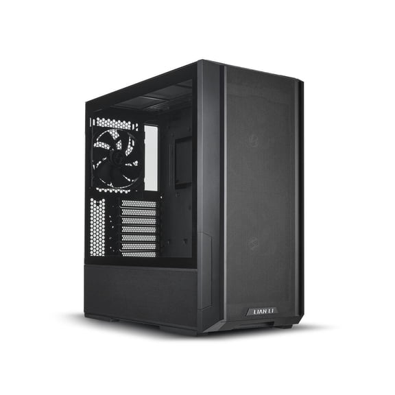 LIAN LI LANCOOL 216 X Black Steel / Tempered Glass ATX Mid Tower Computer Case ,2x 16 cm PWM Fans Included (Non RGB ) ----LANCOOL 216X
