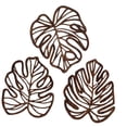 thumbnail image 1 of 3 piezas Decoración de pared de hojas de palma Arte de pared tropical Decoración de la planta Marrón, 1 of 9