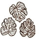 thumbnail image 1 of Decoración de pared de madera con hojas de palma de 3 piezas, decoración de madera, arte de pared creativo y tropical. Marrón, 1 of 9