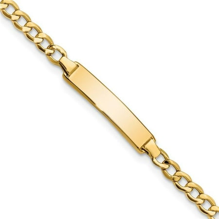 Primal Gold 14 Karat Yellow Gold Semi-Solid Cuban Link ID Bracelet