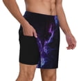 thumbnail image 2 of Balery Purple And Blue Nebula Bañador para hombre, shorts de playa de secado rápido con entrepierna y forro de compresión-3X-Large, 2 of 6