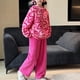 thumbnail image 1 of Conjuntos de blusas y camisas de cuello redondo y manga larga para niños, ropa de dormir de cuello redondo, conjunto de manga larga lisa, pantalones largos, ropa de hogar gruesa, prendas de poliéster, 1 of 6